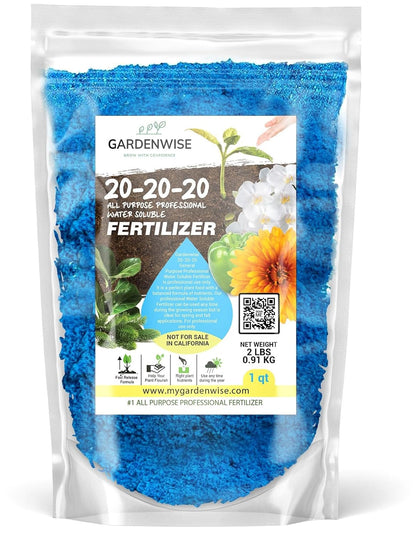 20-20-20 Water-Soluble Fertilizer – Powder for Liquid Plant Food for Indoor & Outdoor Plants