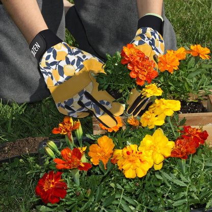 OIZEN Cowhide Leather Thorn Proof & Puncture Resistant Gardening Gloves for Women and Men