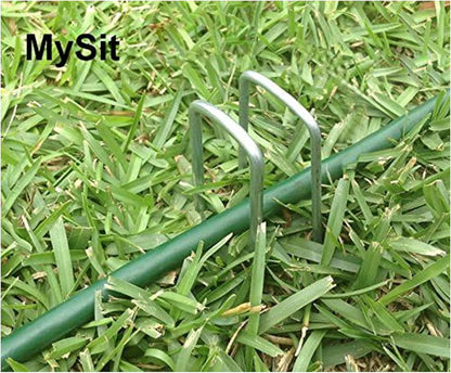 MySit 12" Garden Stakes Pins Landscape Staples 11Ga Tent Stakes 200Pack, Heavy Duty Galvanized
