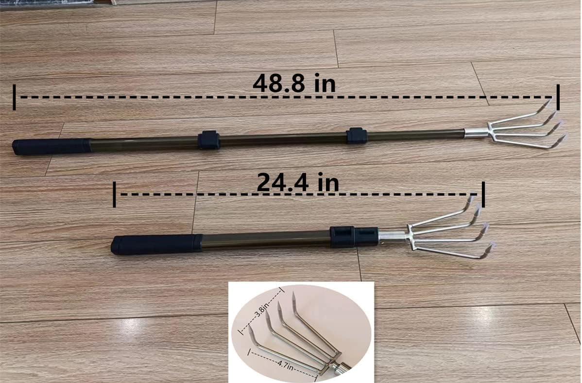 Stainless Steel Garden Claw rake Multifunctional rake, Lengthened Aluminum Alloy Handle, can be
