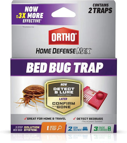 Ortho Home Defense Max Bed Bug Trap, Detect Bed Bugs in Homes and While Traveling, 2 Traps in Each
