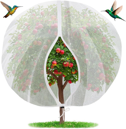 Mckanti 8.2 x 6.6 ft Fruit Tree Netting with Zipper and Drawstring for Garden, Bird Netting Covers