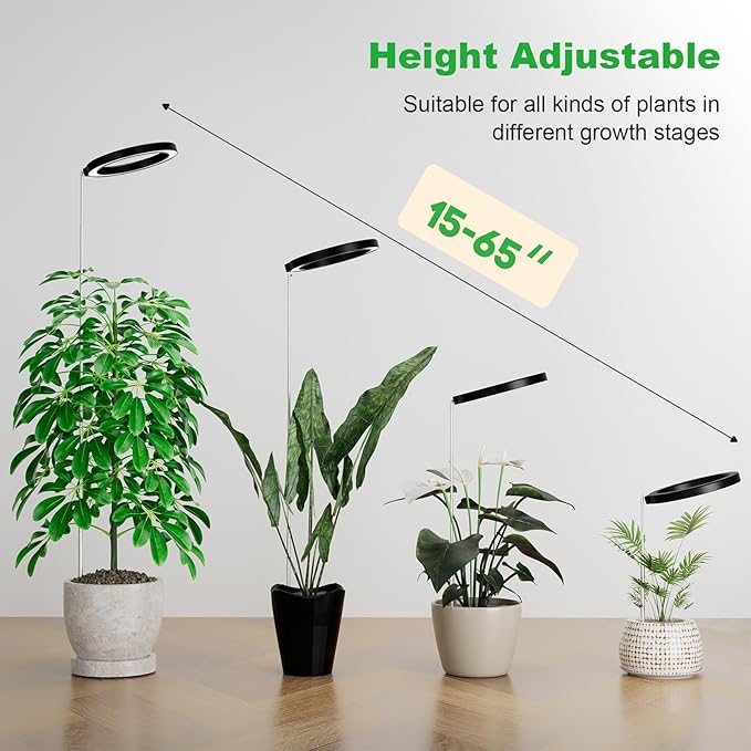 10" Grow Lights for Large Indoor Plants, Full Spectrum Indoor Plant Light for Indoor Growing with