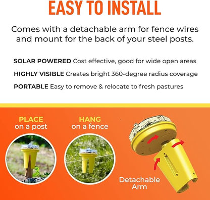 Solar Foxlights Predator Deterrent with LED Flash – Night Wildlife Repeller for Chickens, Ducks