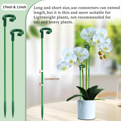 Invisible Plant Sticks 17 inch &11 inch SupKing 16Pcs Orchid Stakes with Clips for Support Small