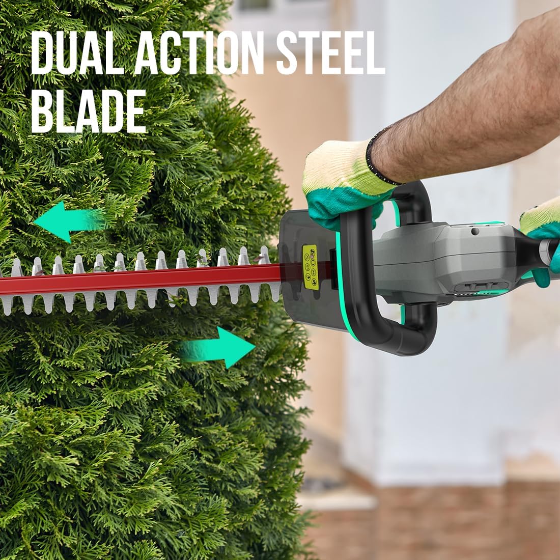 Litheli 20V Cordless Hedge Trimmer 20 Inch, Power Hedge Trimmer for Bush & Shrub Cutting, Trimming