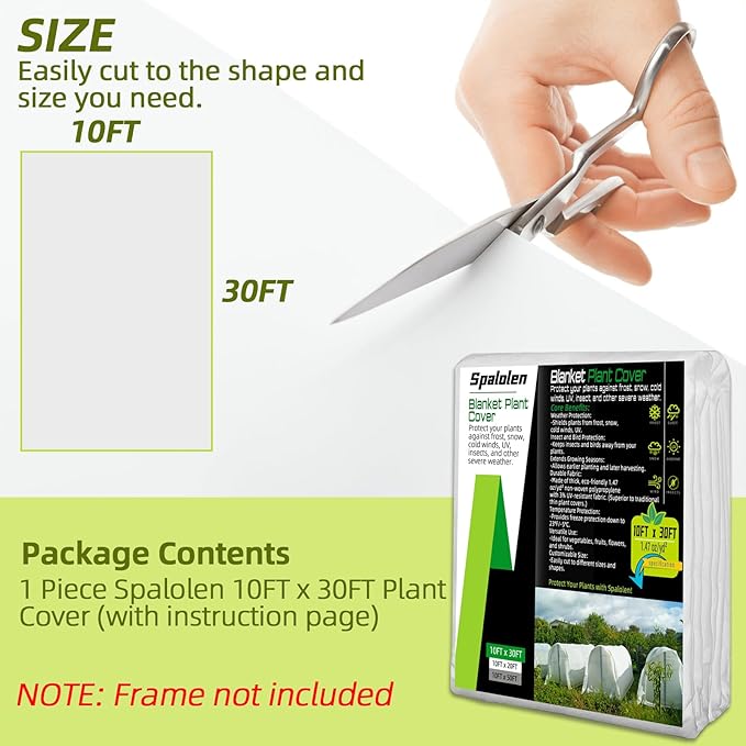 Plant Covers Freeze Protection, 10ft X 30ft Floating Row Cover 1.47 oz/yd² Fabric, Garden Frost