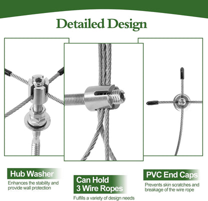 SPECILITE Wire Trellis for Climbing Plants Outdoor, 30-Set T316 Stainless Steel Kit, 1/8in x 150ft