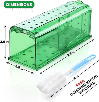 Humane Mouse Trap Pack of 2 - No Kill - Live Mouse Traps Indoor for Home Use - Reusable Rodent