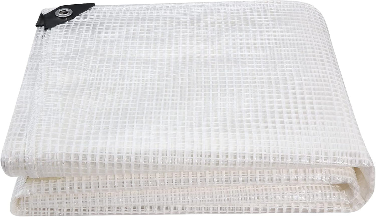 Clear Greenhouse Heavy Duty tarp 14 Mil Clear Waterproof Cover,UV Resistant Poly Tarp with Grommets