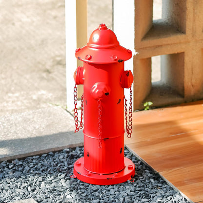 Fire Hydrant for Dogs to Pee on, Metal Puppy Pee Post for Dogs, Red Fake Fire Hydrant with Stakes