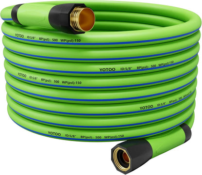 YOTOO Heavy Duty Hybrid Garden Water Hose 5/8-Inch by 75-Feet 150 PSI Kink Resistant, Flexible with