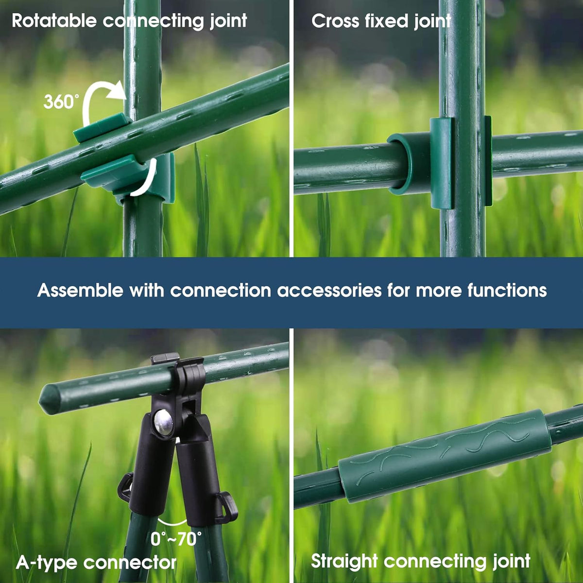 58 Inch (Approx 5FT) Garden Stakes for Outdoor Plant Support, 0.43 inch Diameter Plant Stake Sticks