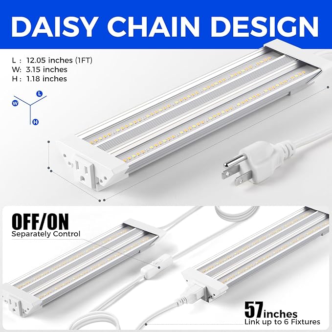 Barrina TX18 1FT Grow Light, 72W(4 x 18W, 360W Equivalent), High PPFD, Full Spectrum with 660nm Red