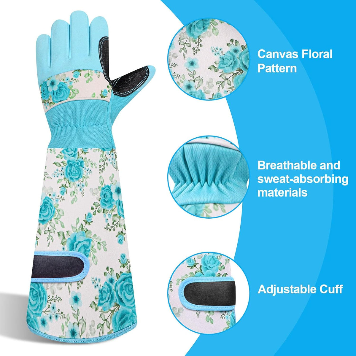 DLY Gardening Gloves for Women, Rose Gloves Gardening Thorn Proof, Long Garden Gloves for Women