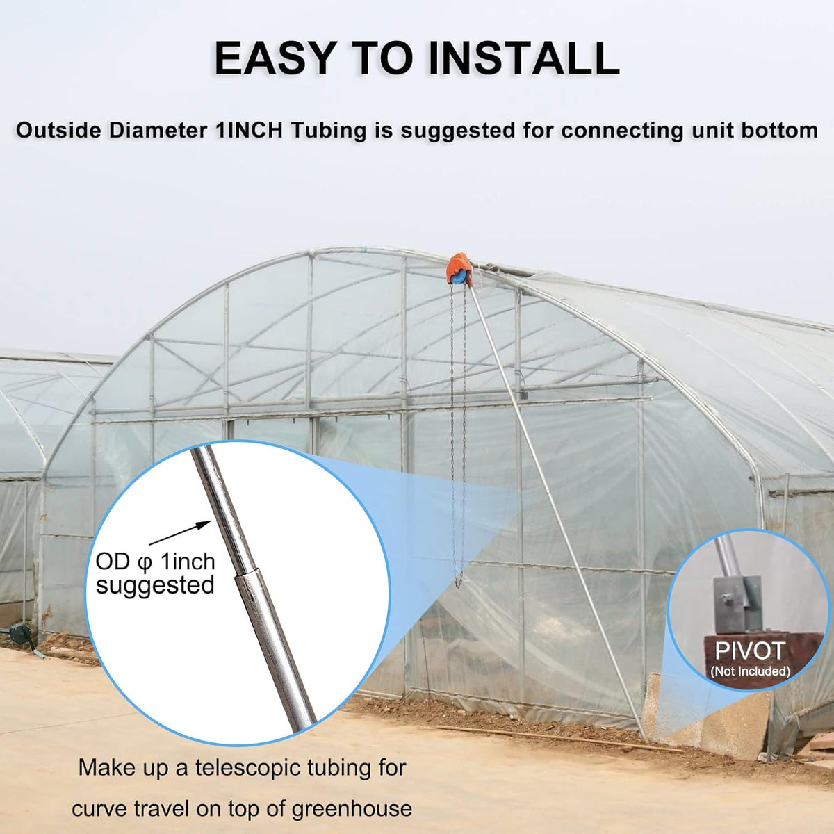 UYGALAXY Manual Winch Greenhouse Film Roll Up Roof Unit for Ventilation ﻿Agricultural Manual Film