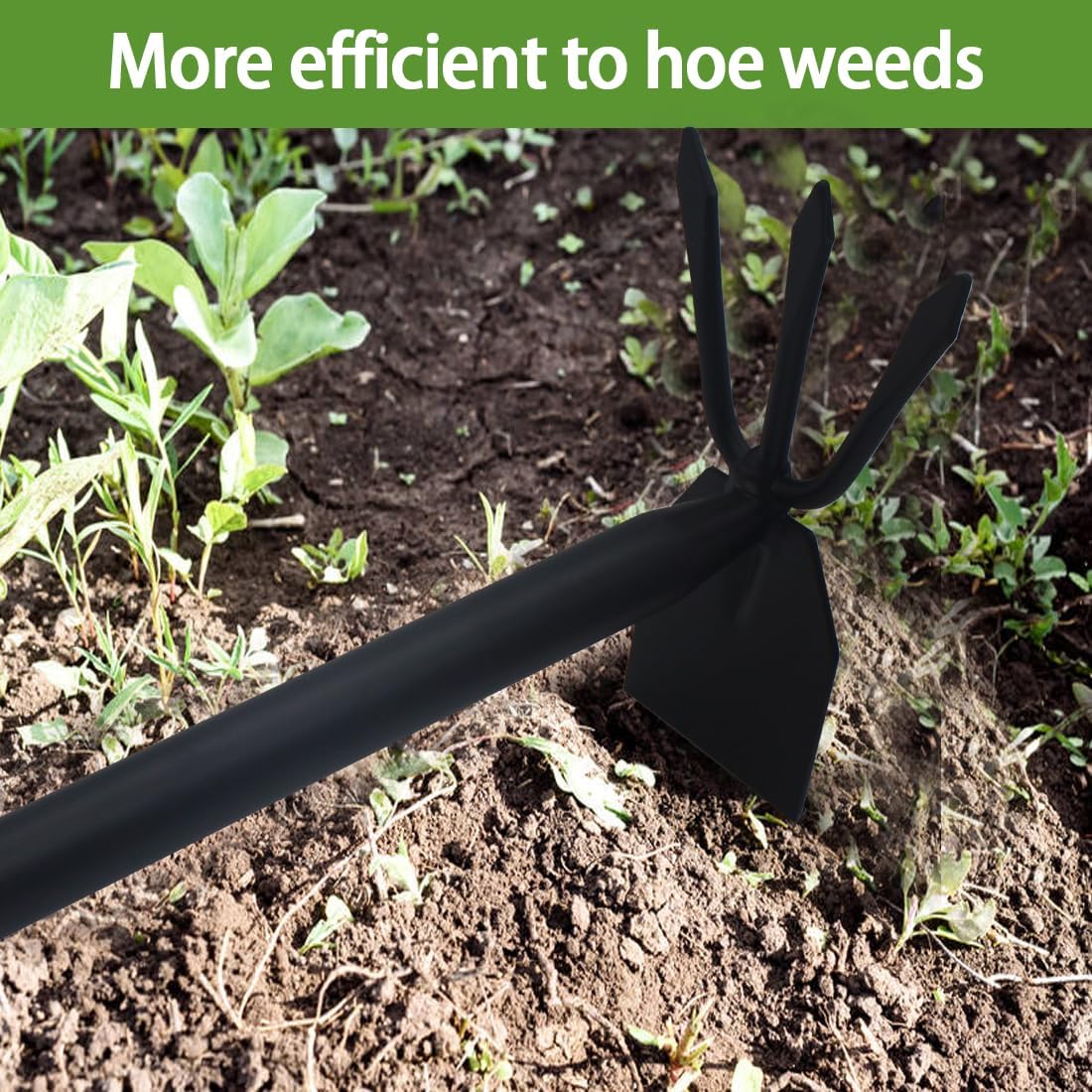 Garden Hoe and Cultivator, Long Heavy Duty Hand Hoe with Tiller, 2 Section Handle, Carbon Steel