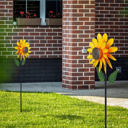 Viveta Sunflower Wind Spinner, 56" Metal Wind Spinner with Stake, Wind Spinners for Yard and Garden