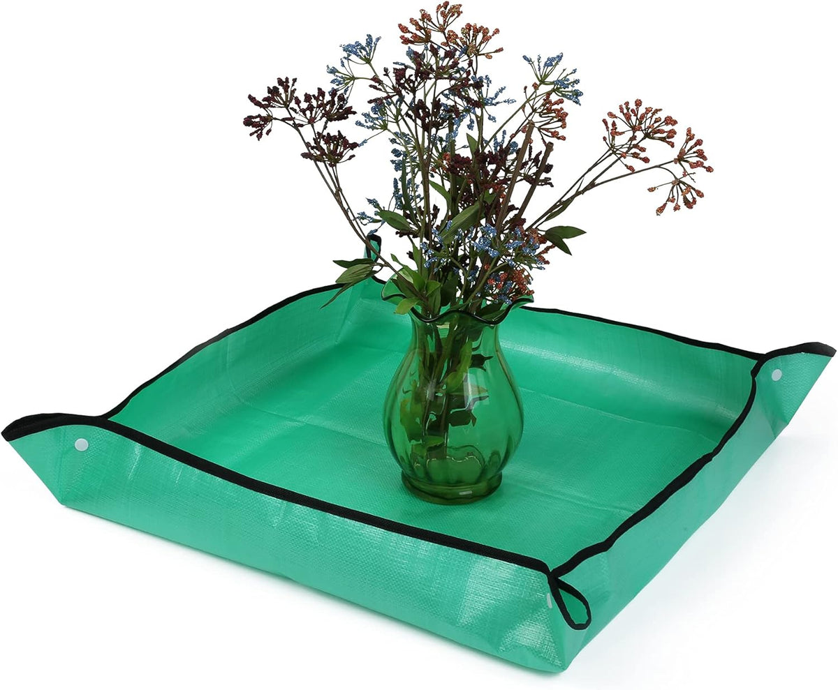 RESTCLOUD Indoor Plant Repotting Mat Potting Tray, Poo Poo Platter for Butterfly Cage, 19.6 x 19.6