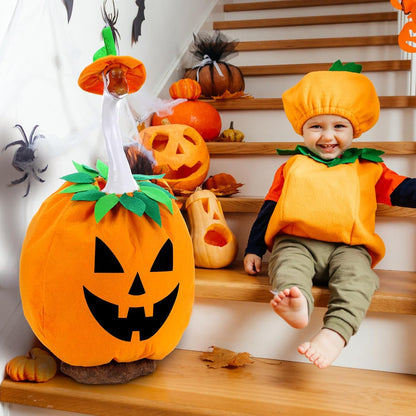 Halloween Pumpkin Goose Outfit Porch Goose Clothes Yard Silly Lawn Duck Shirt for Cement Plastic