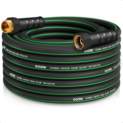 Heavy Duty Garden Hose 50ft, NON-EXPANDABLE Flexible Water Hose, Kink Resistant Lightweight Hybrid