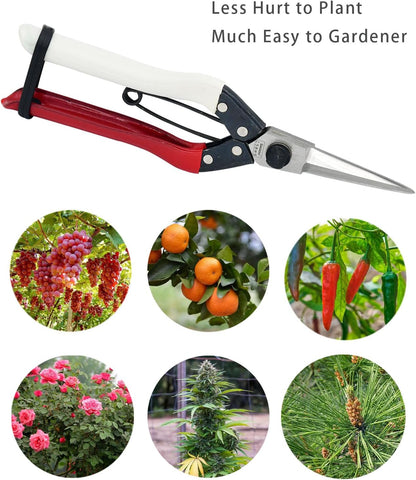 Double-Edge Garden Shears Micro-Tip Pruning Shears Extra Heavy Straight Garden Scissors Effortless