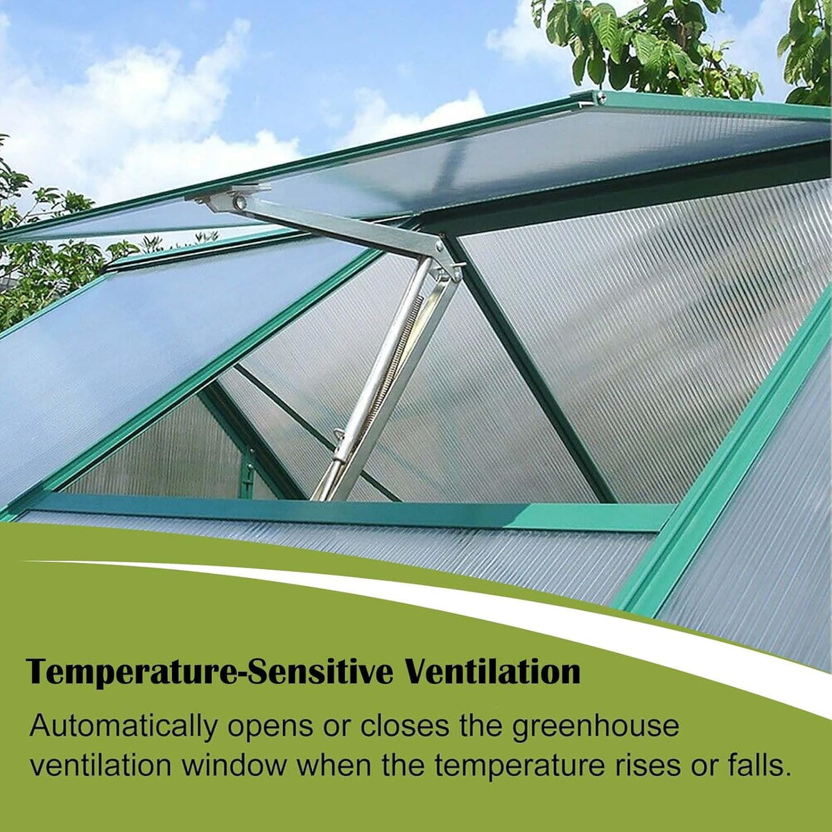 2PCS Auto Roof Vent Opener Automatic Greenhouse Window Opener for Ventilation Solar Heat Sensitive