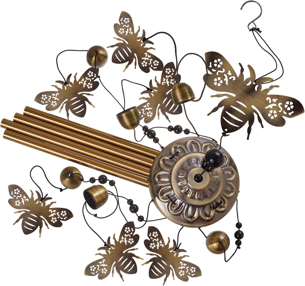 Outdoor Bees Wind Chimes Gifts for Mom - Bronze Memorial Wind Bells, Mobile Sympathy Wind Catcher