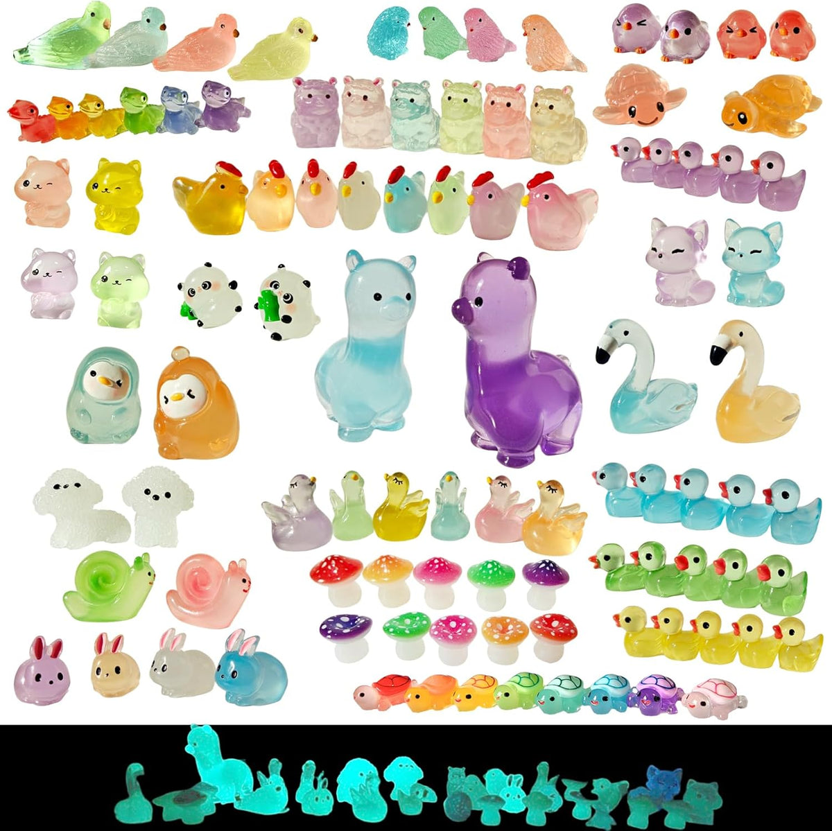 Mini Resin Animals 100 Pcs to Hide Tiny Resin Animals Bulk for Miniature Fairy Garden Accessories