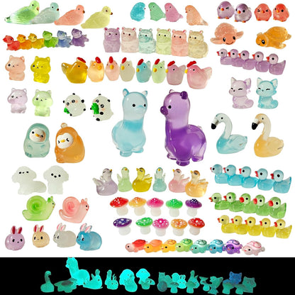 Mini Resin Animals 100 Pcs to Hide Tiny Resin Animals Bulk for Miniature Fairy Garden Accessories