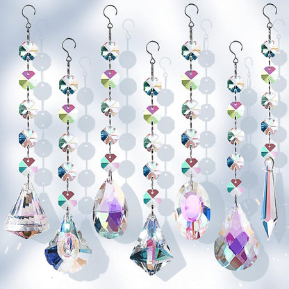Sun Catchers with Crystals, 7 Pcs Hanging Crystals Suncatchers for Windows, Colored Suncatchers