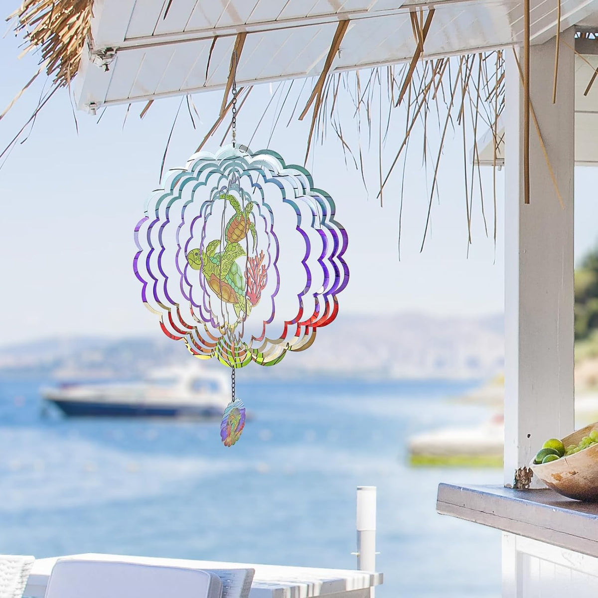 Turtle 3D Wind Spinner Kinetic Metal Art Hanging Wind Spinner Outdoor Decoration Ocean Ornaments
