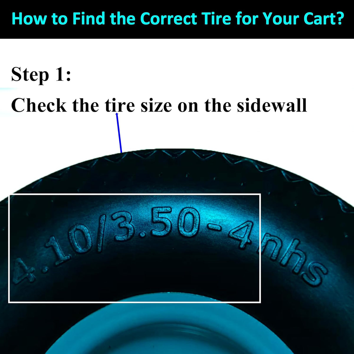 Flat Free 4.10/3.50-4 Tire with 3/4 & 5/8 Axle Bore, 3.5” Center Hub 10 inch Solid Tire Replacement