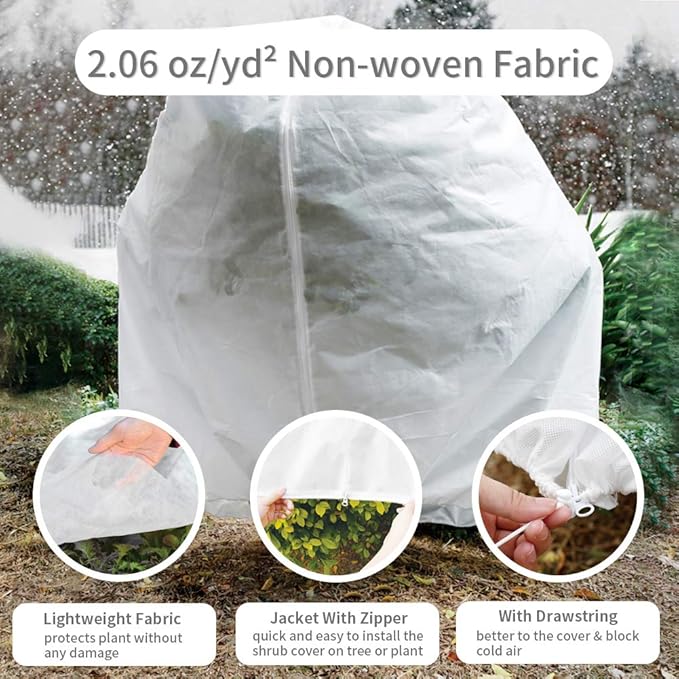 REMIAWY Plant Covers Freeze Protection Frost Blanket for Plants Tree Blanket Cover Shrub Covers