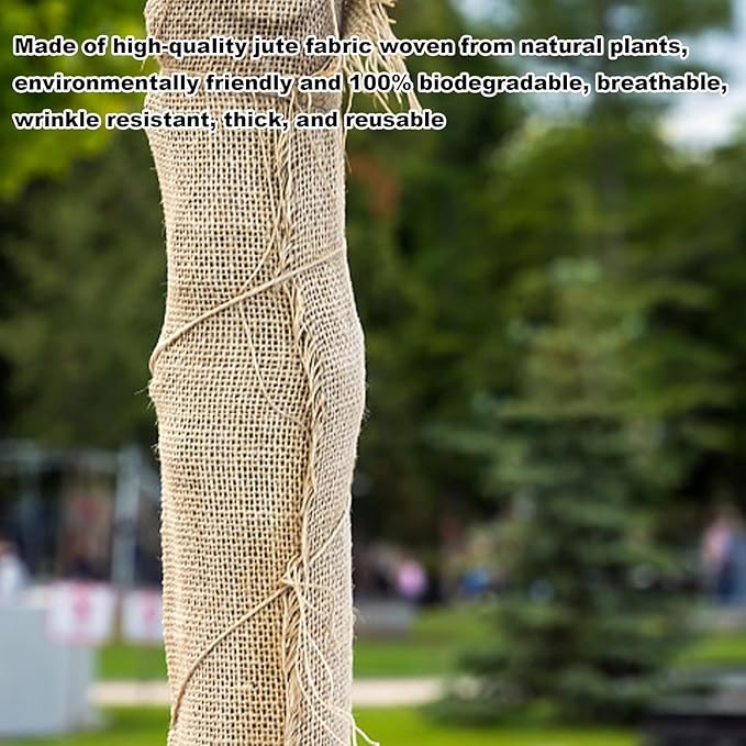 Burlap Plant Cover & Landscape Fabric - 40" x 12ft Roll - Natural Burlap for Weed Barrier, Frost