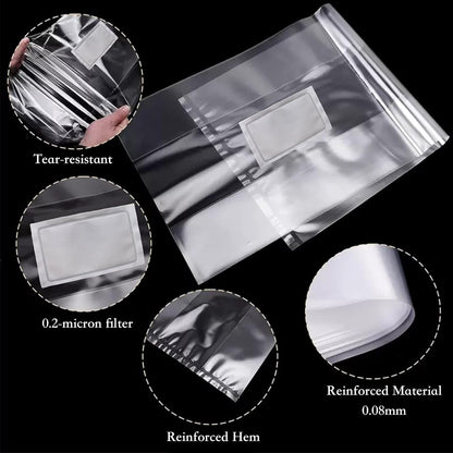 Sealable Mushroom Grow Bags with 0.2 Micron Filter,10''x5.5''x24'',0.08mm/3.15mil Thick PP,Extra