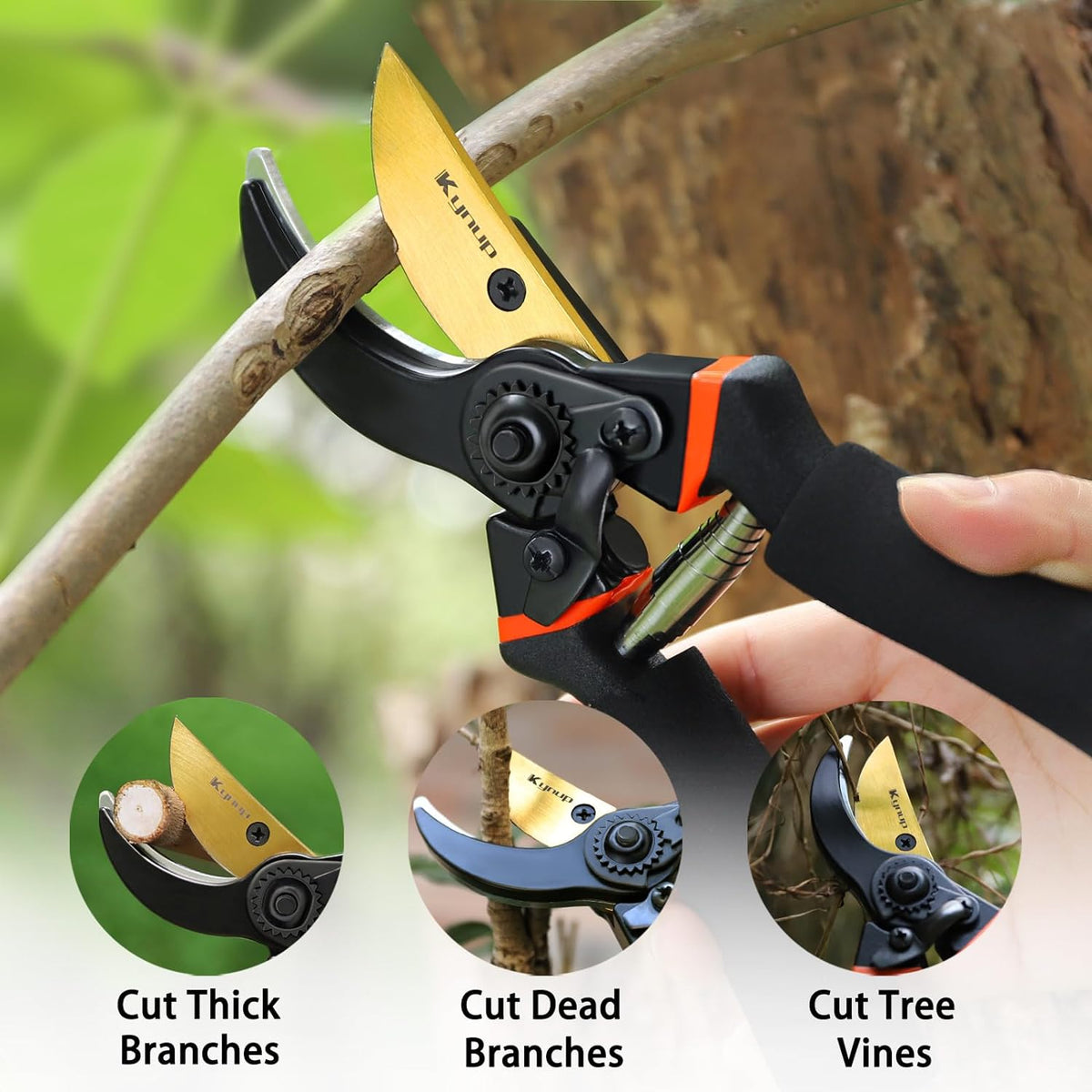 Kynup 3Pack Pruning Shears, Garden Shears, Pruning Shears for Gardening, Gardening Shears Scissors