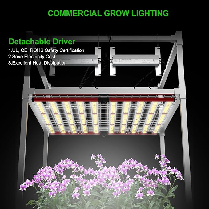 AGLEX 1000W LED Grow Lights, Full Spectrum Grow Light with UV IR, Daisy Chain Plant Bar Style Grow