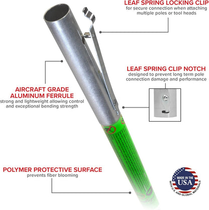 Hollowcore Fiberglass Landscaping Kit: Includes Pruner Mounted on Pole, Base Pole, and Pruner Rope