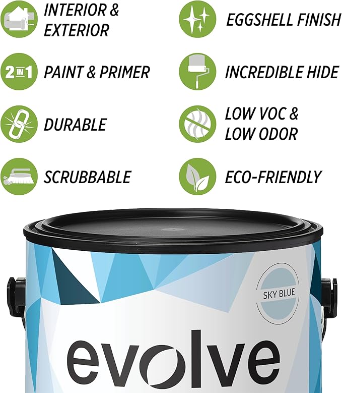 EVOLVE Paint & Primer: Environment-friendly, Low Sheen with One-coat Coverage for Interior &