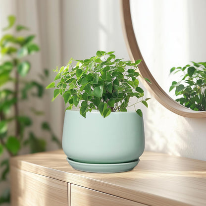 G EPGardening Ceramic Plant Pots - 7 Inch Planter for Indoor Outdoor Plants, Ceramic Planter with