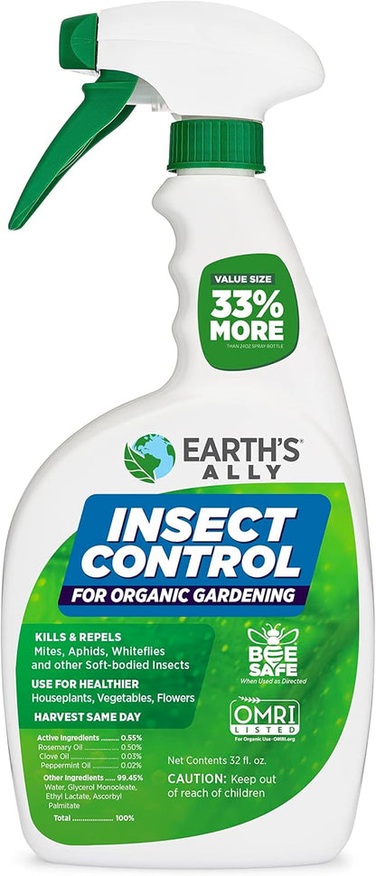 Earth's Ally Insect Control for Plants Ready-to-Use 24 oz | Safe Outdoor & Indoor Plant