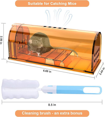 6 Pack Live Mouse Traps No Kill, Humane Mouse Traps Indoor for Home, Reusable Mice Trap Catcher for
