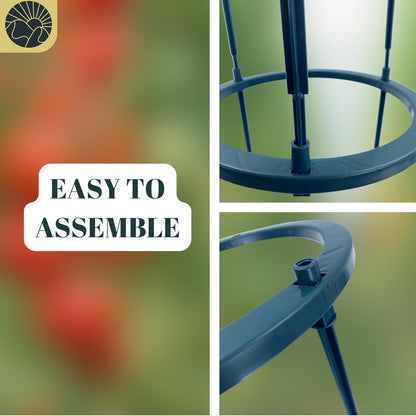SunVara Small Tomato Cage for Pots Mini Tomato Cage Trellis 9'' Each 36'' in Total with Gloves