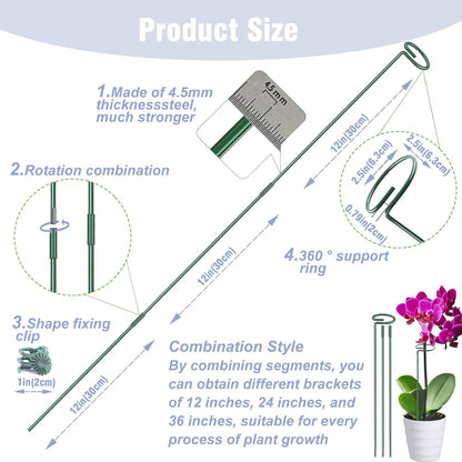 4.5mm Adjustable Length Plant Stake, Assembled (12 or 24 or 36 inch) Outdoor and Indoor Plant