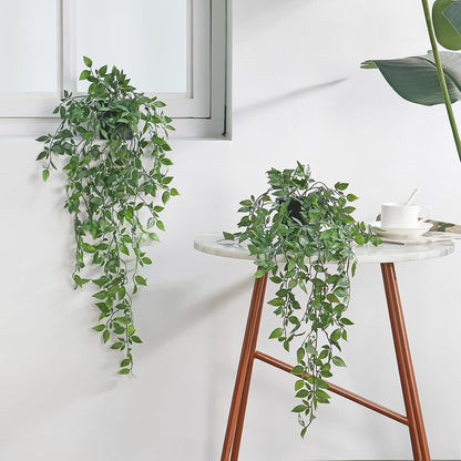 Artificial Hanging Plants Fake Small Potted Plants Faux Mandala Vines Plastic Greenery Plants for