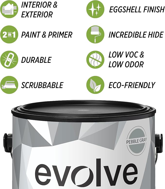 EVOLVE Paint & Primer: Environment-friendly, Low Sheen with One-coat Coverage for Interior &