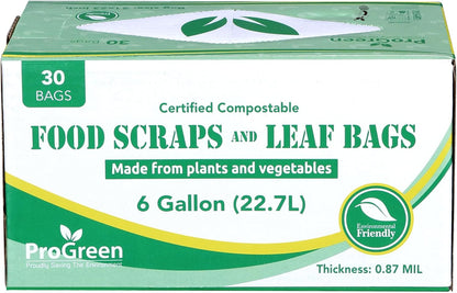 ProGreen Compostable Trash Bags, Extra Thick, Compost Kitchen Bin Bags, Food Scraps Yard Waste
