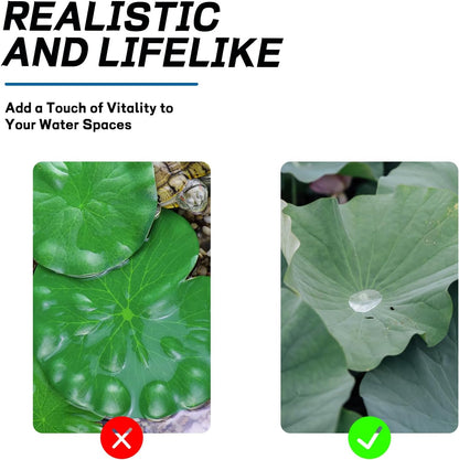 BRBASAP 6Pcs Realistic Floating Lily Pads for Ponds Artificial Foam Lotus Leaves for Pond Decor
