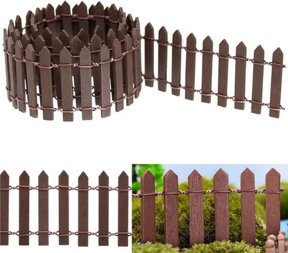 Miniature Fairy Garden Fence 35 Inches,Fairy Garden Accessories Outdoor Wood Picket Fence,DIY